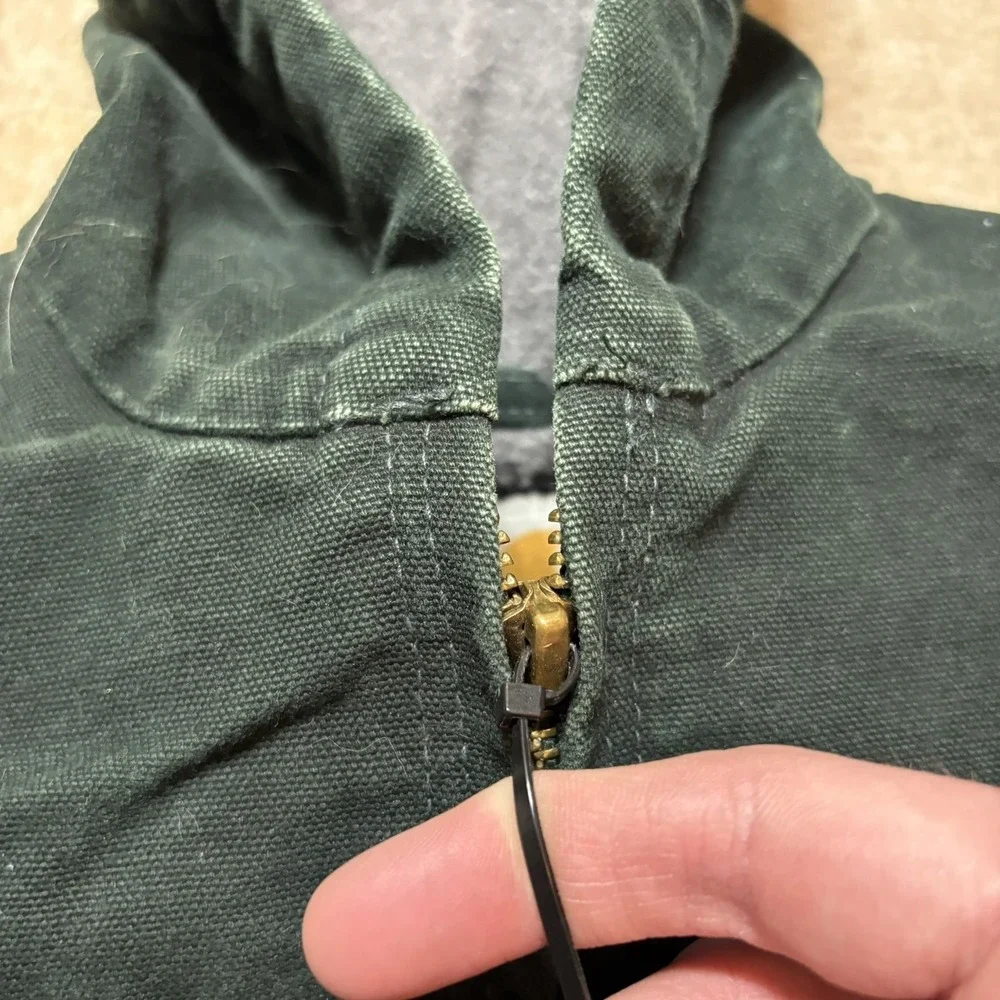 Vtg Carhartt Jacket Boys‎ Small 6/7 Spruce Green Canvas Hooded Active YYJ169 SPC